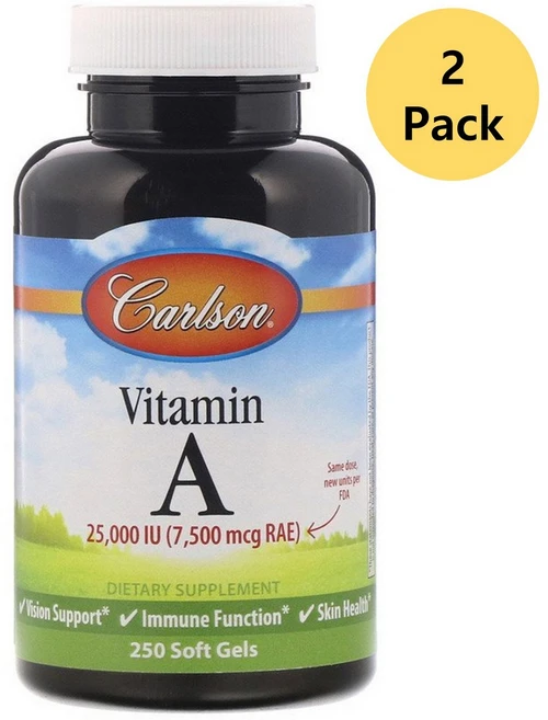 Carlson Labs 칼슨 랩스 비타민 A 25 000IU 250정 x 2개 - 쿠팡