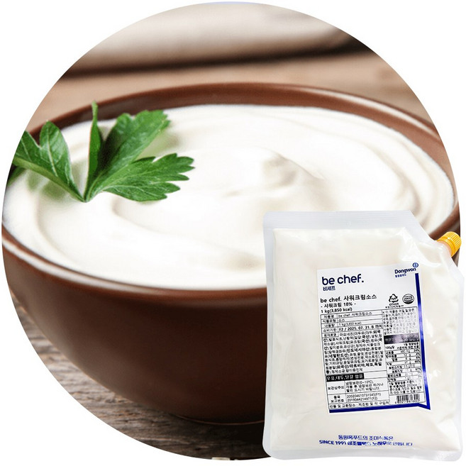 지케이푸드 동원 사워크림소스 1kg 나쵸 크림 마요 드레싱 샐러드소스, 1개