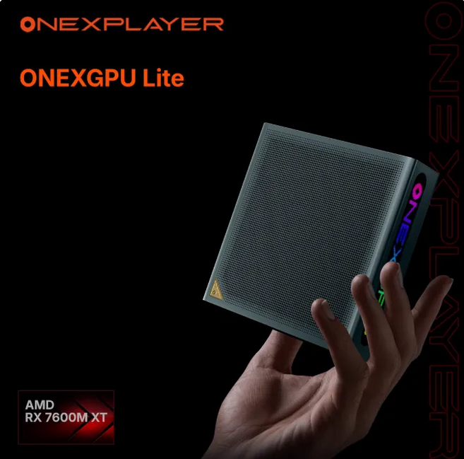 트루펙트 OneXPlayer ONEXGPU Lite 외장형 그래픽카드 확장도크 확장 Oculink AMD RX 7600M XT 포켓형 RGB 4K 시리즈신상, ONEXGPU Lite-블랙