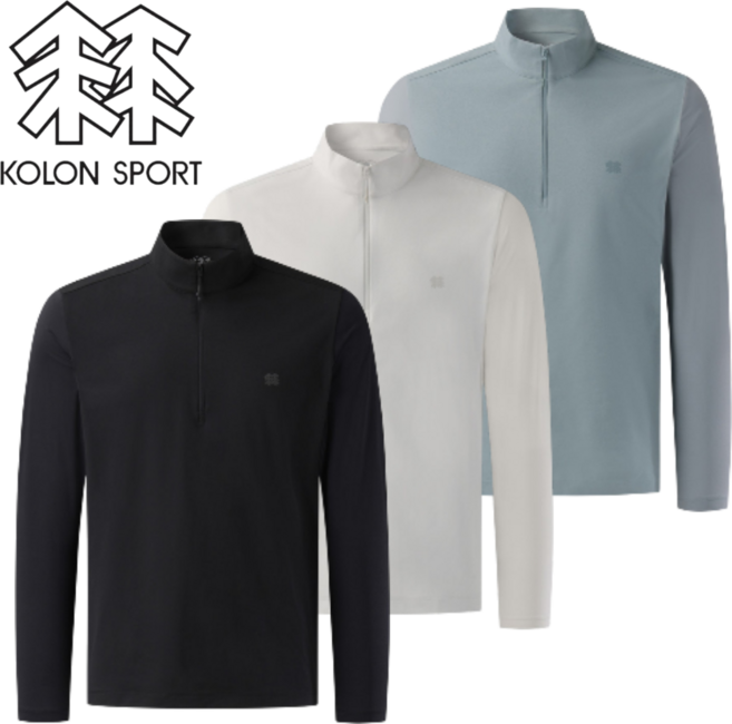 [매장발송]코오롱스포츠 남성 긴팔티 집업 티셔츠 상의