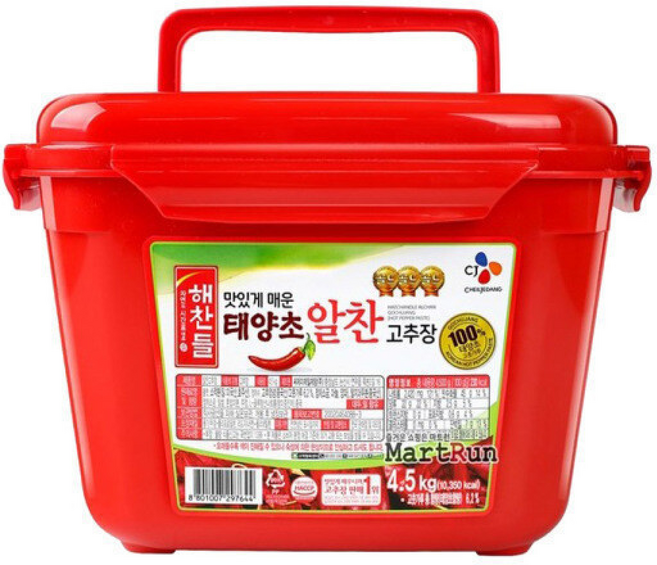 CJ 해찬들 태양초 알찬 고추장, 1개, 4.5kg