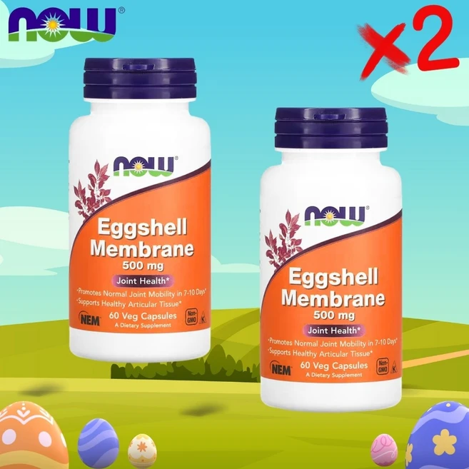 1+1 나우푸드 난간막 가수분해물 난각막 NEM 500mg 60정 에그쉘 멤브레인, 120g, 2개 - 쿠팡