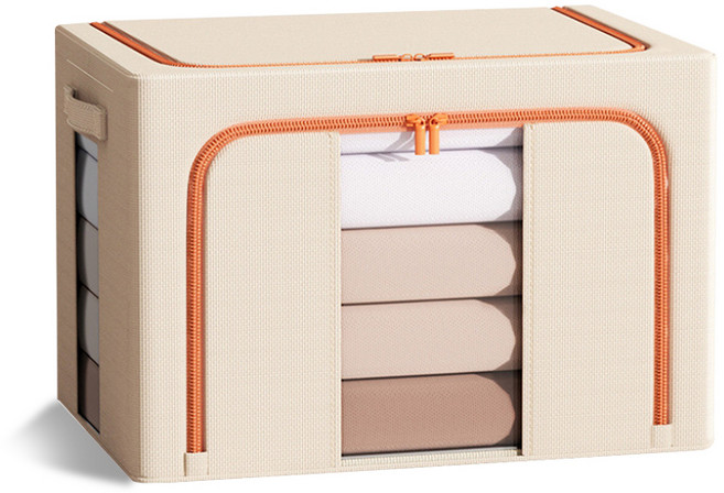 마벨인홈 고급형 대용량 이불 옷 정리함 리빙박스 100리터 특대형, 베이지, 1개