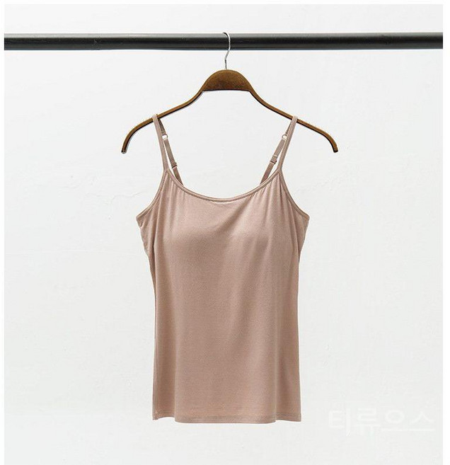 티류으스 여성 봄 여름 시즌 5컵 일체형 패드 브라탑 슬림핏 U백 라인 고탄력 노와이어 노브라 노팬티 WY