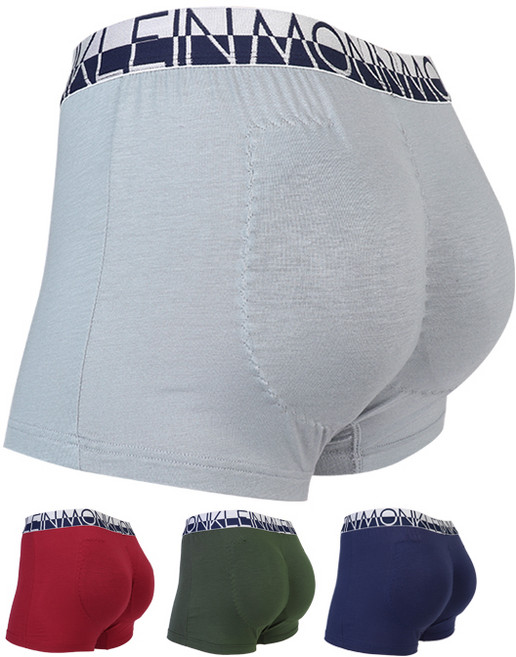 [보슈아] 남성 천연소재 볼륨업 엉뽕팬티1매 스판드로즈팬티 탈부착패드 국내산