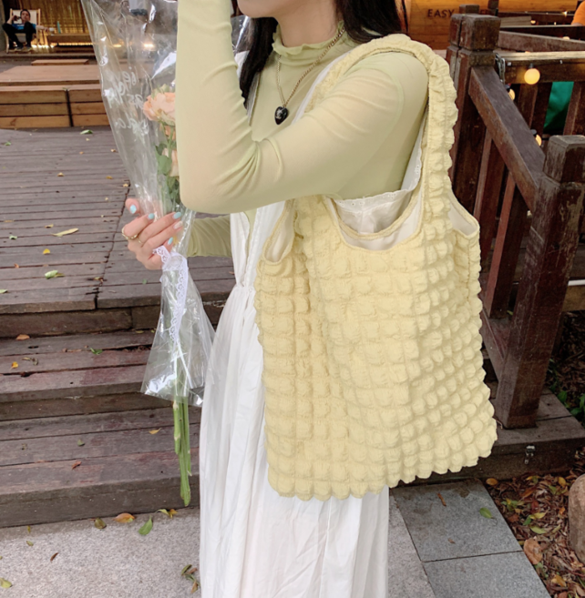 버블 구름 엠보 숄더 에코백 빅백 주름지 버블백 숄더백