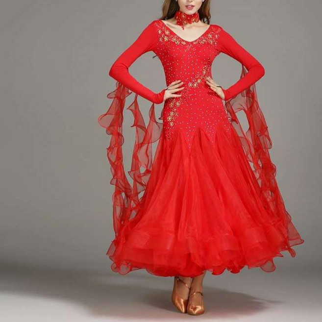 JoYouth 현대무용 모던 왈츠 볼룸 드레스 경연 대회 댄스복 화이트 옐로 연핑크