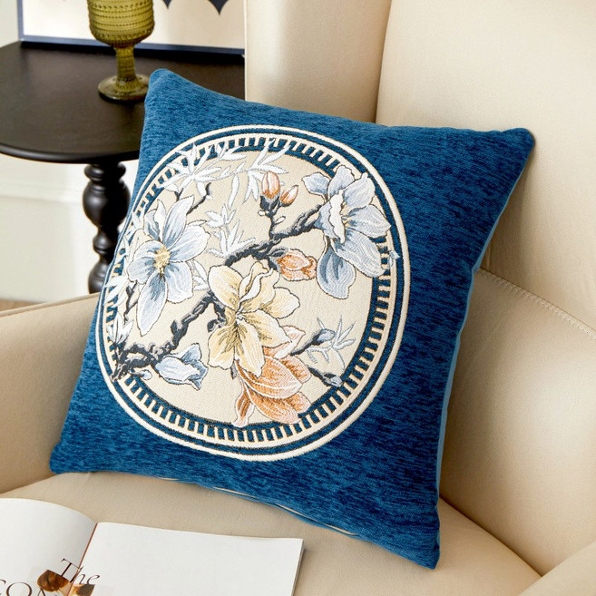 빅무드 앤티크 플라워 자수 쿠션커버 45x45 북유럽 인테리어 소파쿠션