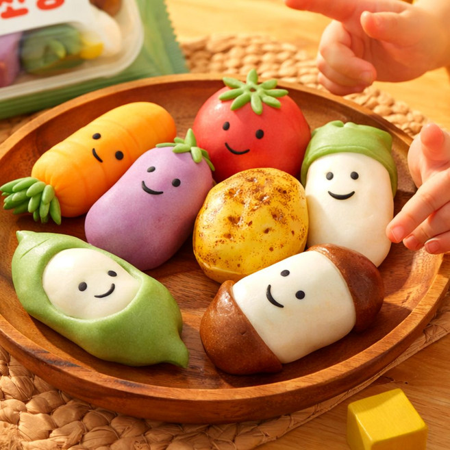 7가지 야채 모양 친구들 찐빵, 1개, 280g