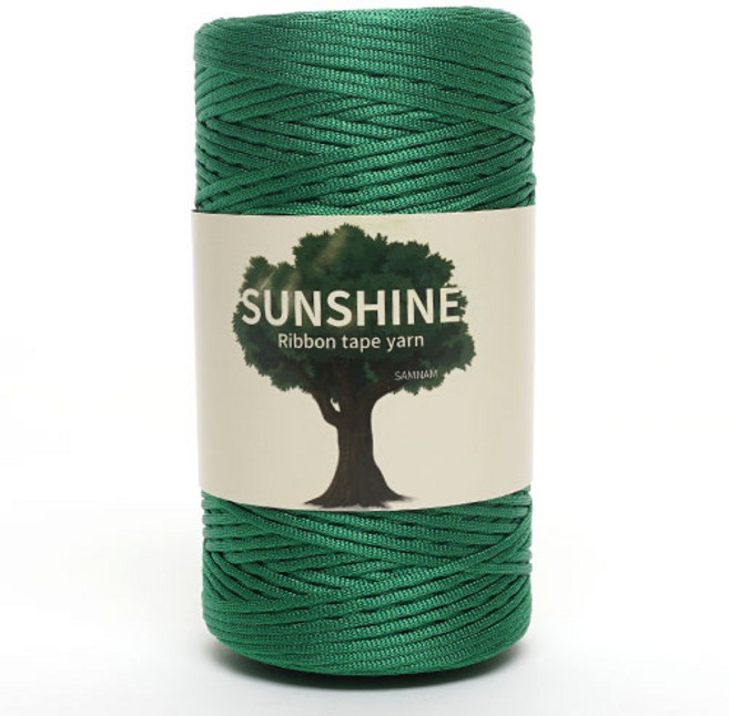 삼남뜨개실 썬샤인 250g 5사면한개더 PP사 테이프얀 가방실 모자실 가벼운실, 21 그린, 1개