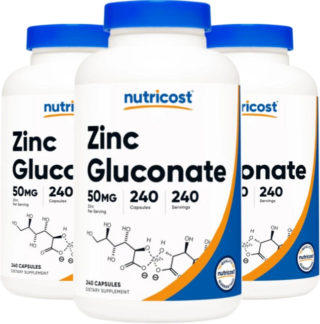 뉴트리코스트 아연 글루콘산염 50mg 캡슐, 240정, 3개 - 쿠팡