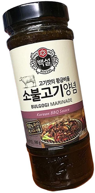 백설 소불고기 양념 500g 업소용 대용량 조리용, 1개