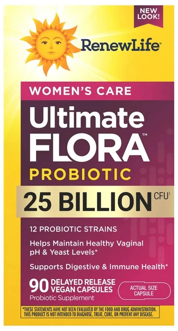 Renew Life Ultimate Flora Probiotic Womens 리뉴 라이프 얼티밋 플로라 프로바이오틱 여성 데일리 케어 250억 90캡슐, 1개, 90정 - 쿠팡