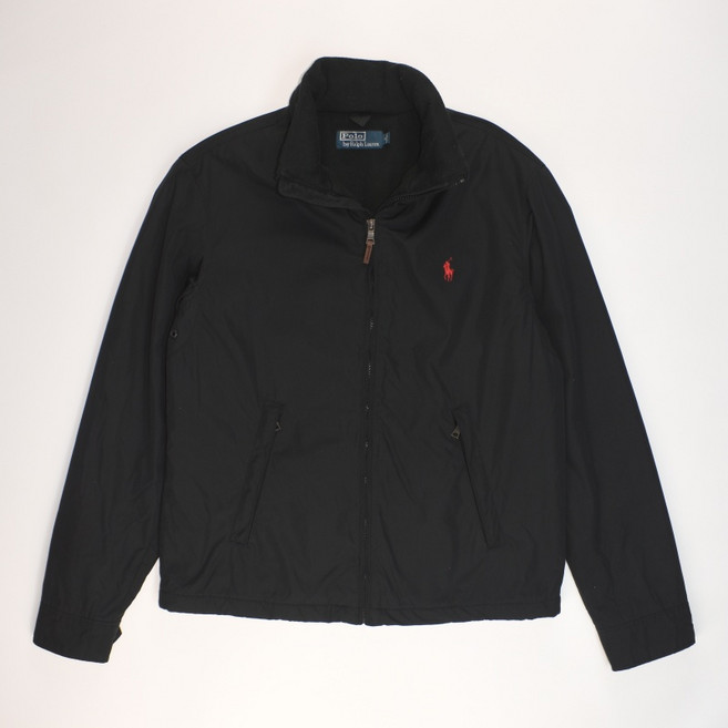 폴로 블랙 폴리 자수 기모안감 바람막이 점퍼 S 남성 MJP2960 빈티지테크