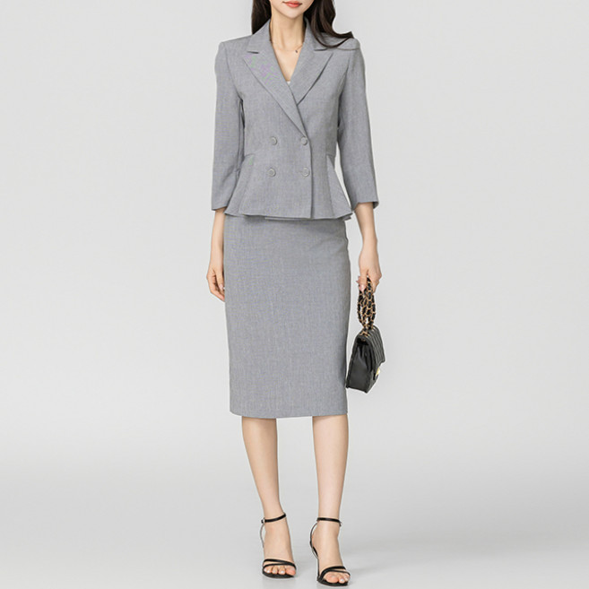 프릴자켓 치마세트 여성여름정장 스커트투피스 하객 셋업