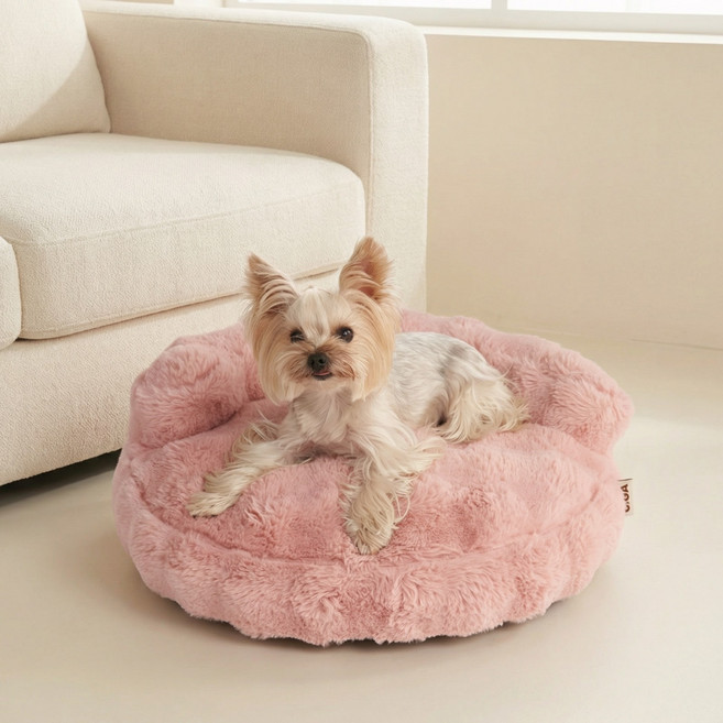 EHEYCIGA 부드러운 토끼털 강아지방석 반려견소파 방수 미끄럼방지, 1개, 그레이핑크