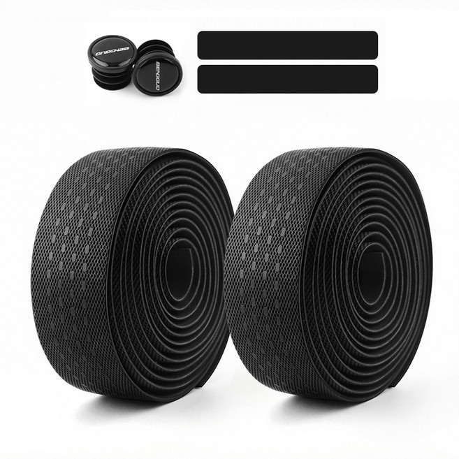 시클로베이션 어드밴스드 레더 터치 자전거 핸들바 테이프, 1세트, 블랙