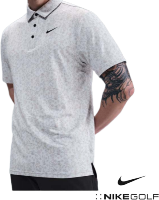 <나이키정품> 나이키 골프 남성 카라티 잔디 프린트 클래식한 드라이핏 반팔