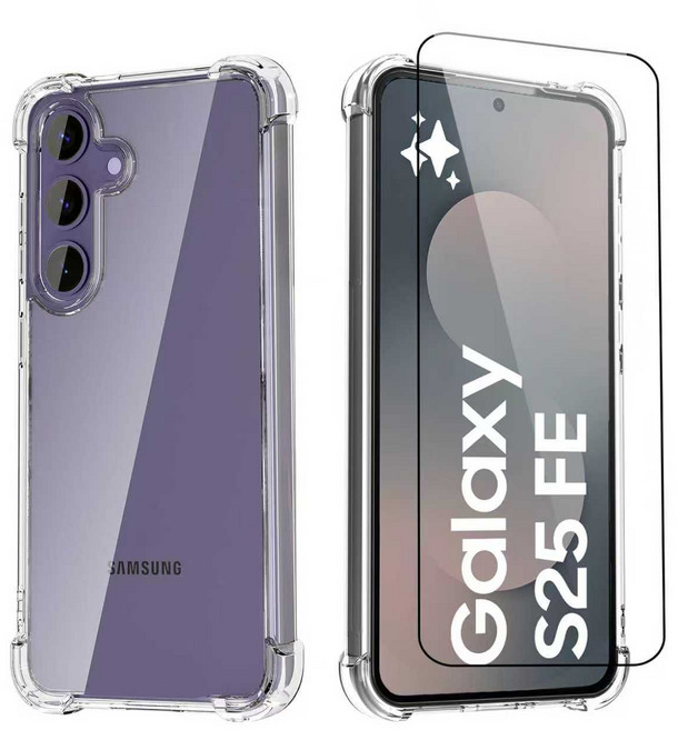 아칸크 갤러시 S25 FE(SM-S731) 투 명 젤리 휴대폰 케이스+보호필름