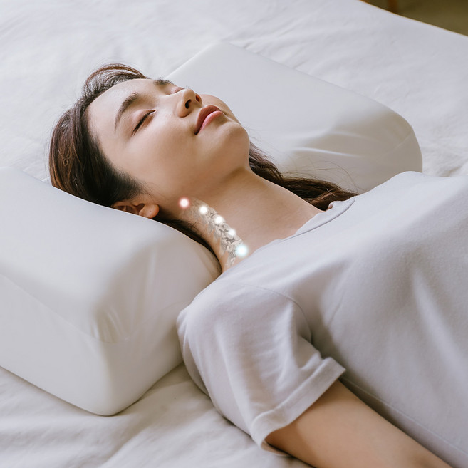 무통베개 낮은경추베개 일자목 거북목 코골이 옆잠 허리 목디스크 배게, 1개, 화이트