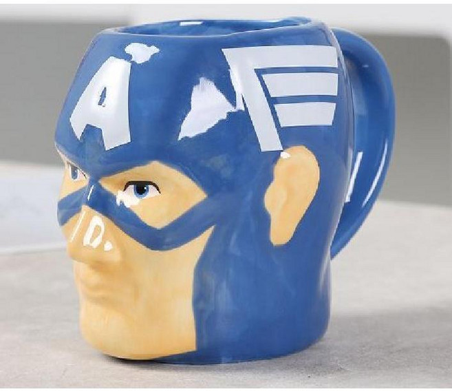 영화캐릭터 세라믹 뚜껑 대용량 스틸머그, 08. 캡틴 아메리카 컵, 1개