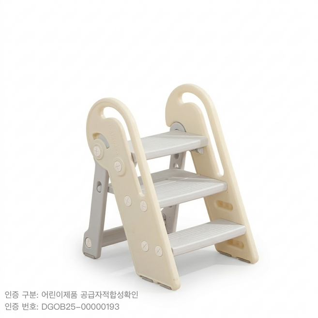 러닝타워 접이식 높이 조절 경량 스텝스툴 안전 강화 주방 키친헬퍼 유아 디딤대, 그레이, 1개