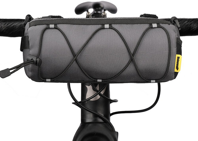 라이노워크 RK9103 자전거 핸들가방 2.4L 프론트백 핸들바 가방, 그레이, 1개