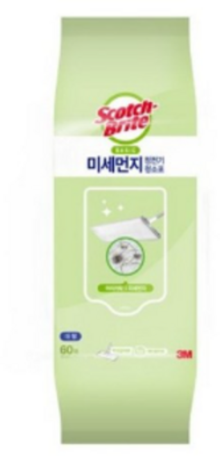 3M 베이직 미세먼지 정전기 청소포 대형 60매, 4개