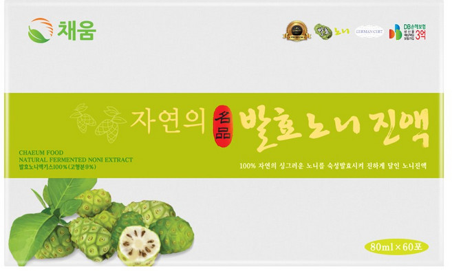 채움웰 자연의 발효 노니진액 노니즙, 80ml, 60개