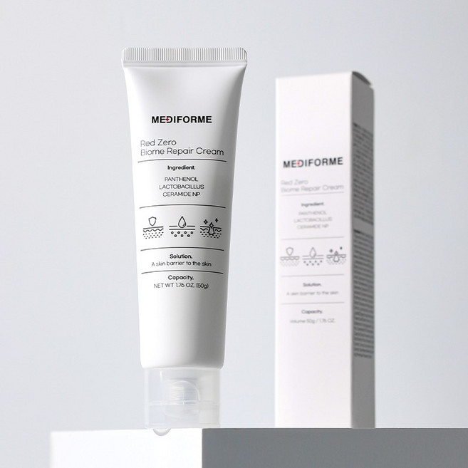 메디폴미 레드 제로 바이옴 리페어 크림 피부재생 홍조 트러블 개선, 1개, 50g