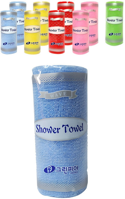 그린피아 웨이브 샤워타올, 랜덤발송, 1개입, 10개