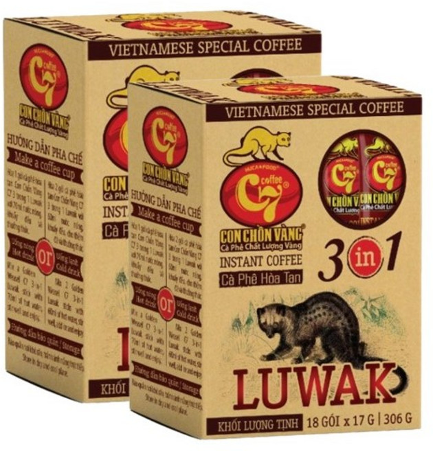 C7 베트남 루왁 LUWAK 위즐 인스턴트 커피 COFFEE, 2세트, 18개입, 17g