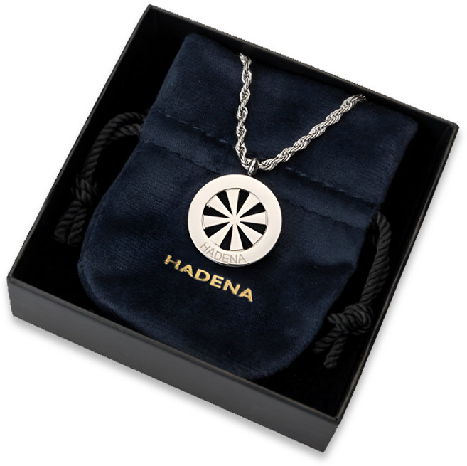 하데나 Vol.1 게르마늄 건강 목걸이 바퀴 팬던트 실버, 1개