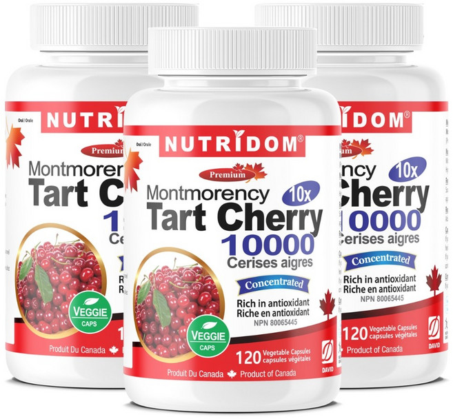 뉴트리돔 캐나다 타트체리 10배 농축 몽모랑시 120캡슐x3통, 3개, 120정