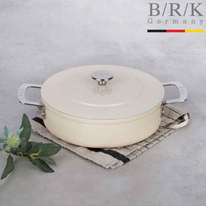 BRK 에볼루션 전골냄비 샤브샤브 인덕션용냄비 24cm, 1개, 밀크