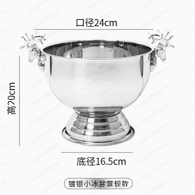304 스테인리스 스틸 사슴 귀 모양 아이스 버킷 와인 칠러, 01 3L Silver with ear