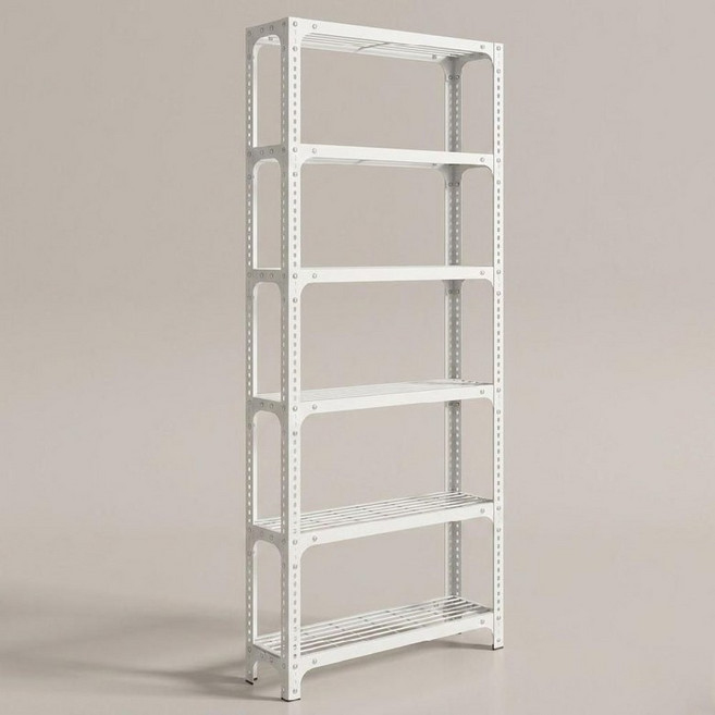 철제수납장 메탈랙 선반정리장, 180cm 6층 화이트