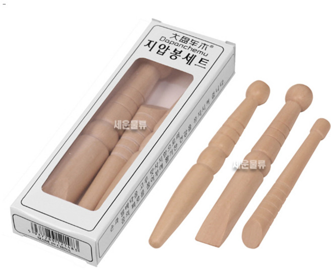 [1SET 무배] (일반 원목 지압봉 3P 1SET) 발마사지 안마기 발 지압 발바닥 안마봉 지압기 마사지기, 브라운, 1세트