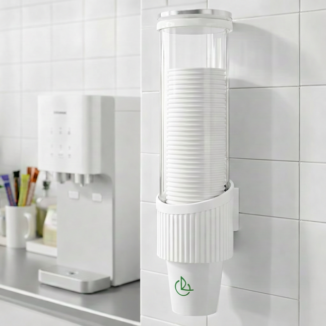 타니아홈 공간을 살리는 위생 종이컵 디스펜서 홀더, 1개, 화이트