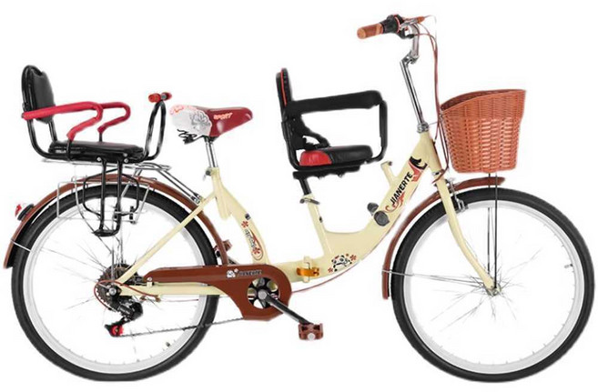 에인젤 2인용자전거 변속 동승 출퇴근 2인승 고급, 22인치/2인용(접이식 등받이)(색상요청), 1개