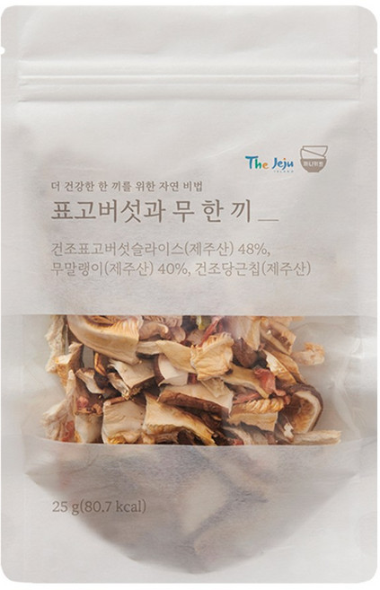 잇더밀 나물한끼 면역 밸런스를 채우는 웰빙 나물밥 재료 씻거나 불리지 않아도 되는 한끼 식사용 오곡 나물 믹스 파우치 ( 솥밥용 비빔밥용 건나물믹스), 1개, 표고버섯과 무 25g