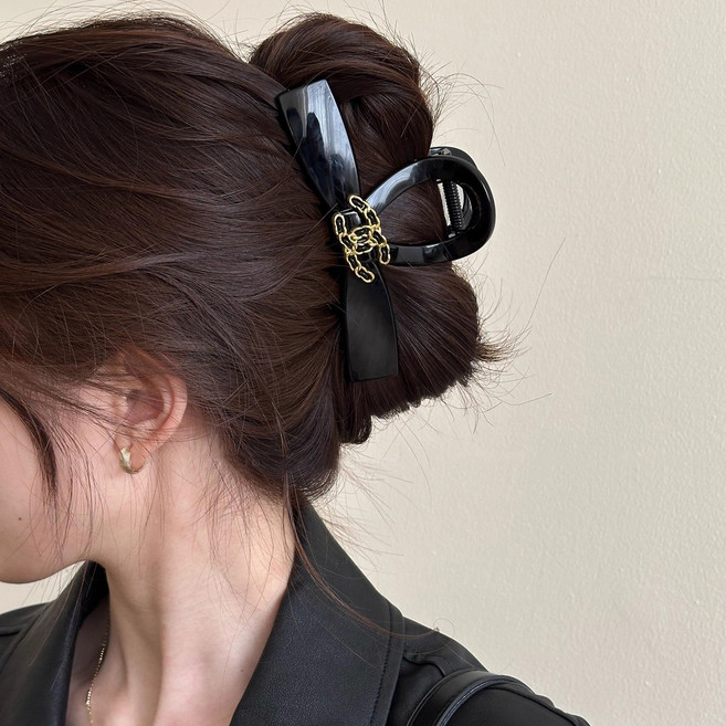 빈티지 샤크클립 여성용 고급 느낌 머리숱 많아도 잘 붙는