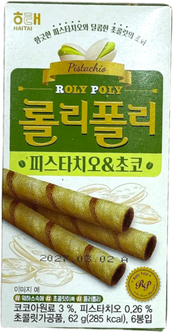 해태제과 롤리폴리 피스타치오&초코맛, 1개, 62g