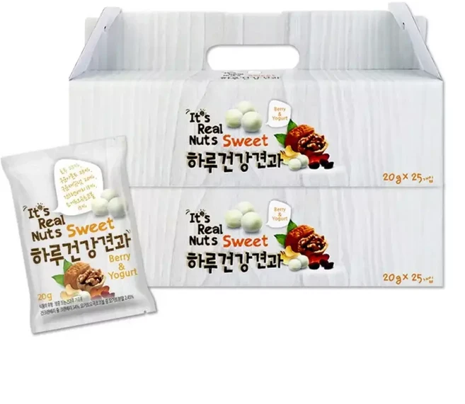 리얼넛츠하루건강견과 오곡초코볼 요거트 2박스20g 25봉 / 총 50봉