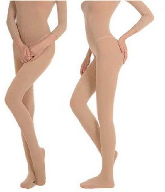 여성 전신 타이즈 레깅스 의상 여자 에어로빅 쫄쫄이 풀 스타킹 커버, (비오픈) 35-72kg 스킨톤, 1개