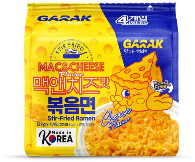 GARAK MAC&CHEESE 가락 맥앤치즈 볶음면, 4개