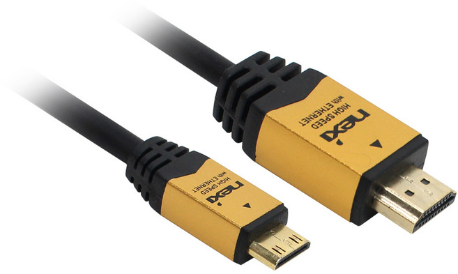 넥시 HDMI-Mini HDMI 골드메탈 고급형 1.4Ver 1.5M NX64, 1개, 선택1