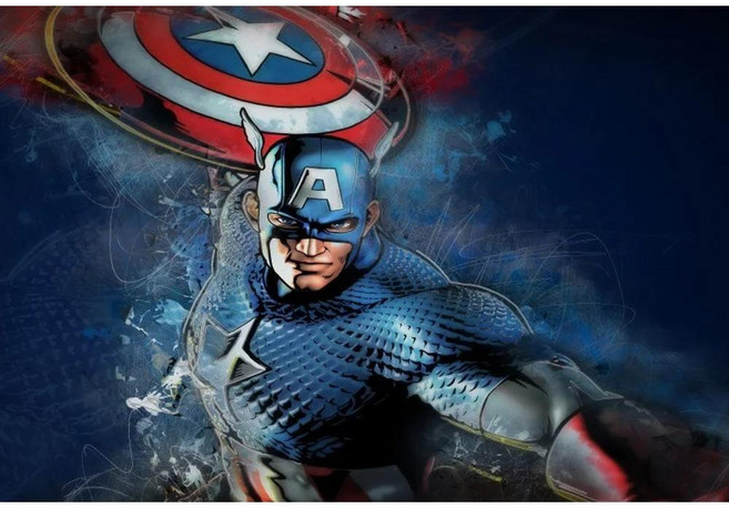 캡틴 아메리카 생일 장식 배너 퍼스트 어벤저 파티 슈퍼 히어로 만화 피규어 사진 배경, 1개, 색상: 3. NO 1 / 크기: F. 180x120cm