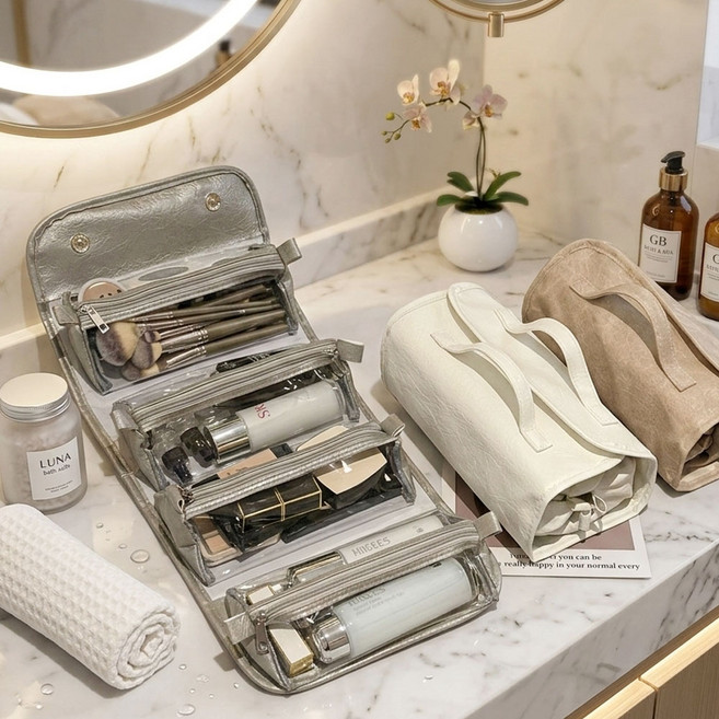 소소잇템 여행용 화장품 파우치 대용량 메이크업 가방 분리형