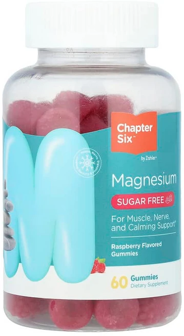 Chapter Six 마그네슘 구미젤리 무설탕 라즈베리 구미젤리 60개(구미젤리 1개당 100mg) Six (챕터 식스), 60정, 1개 - 쿠팡